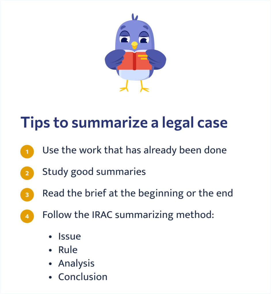 Tips to Summarize a Legal Case